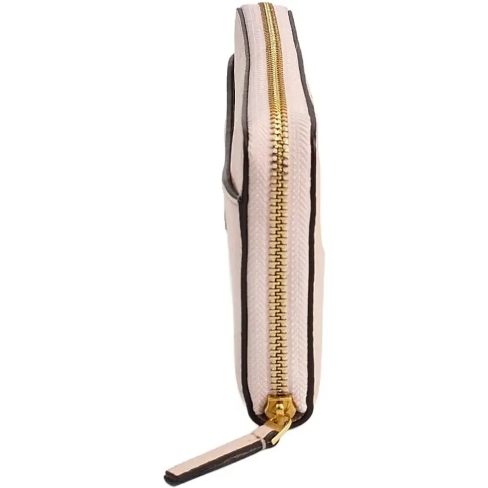 NEW Tory Burch Britten Shell Pink | Gold Hardware Leather Zip Continental Wallet